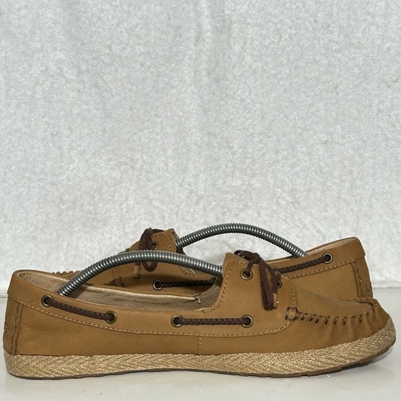 Ugg Womens Tan Nubuck Leather Moccasin Espadrille Slip On Tylin Shoes SZ US 10 - Picture 7 of 12
